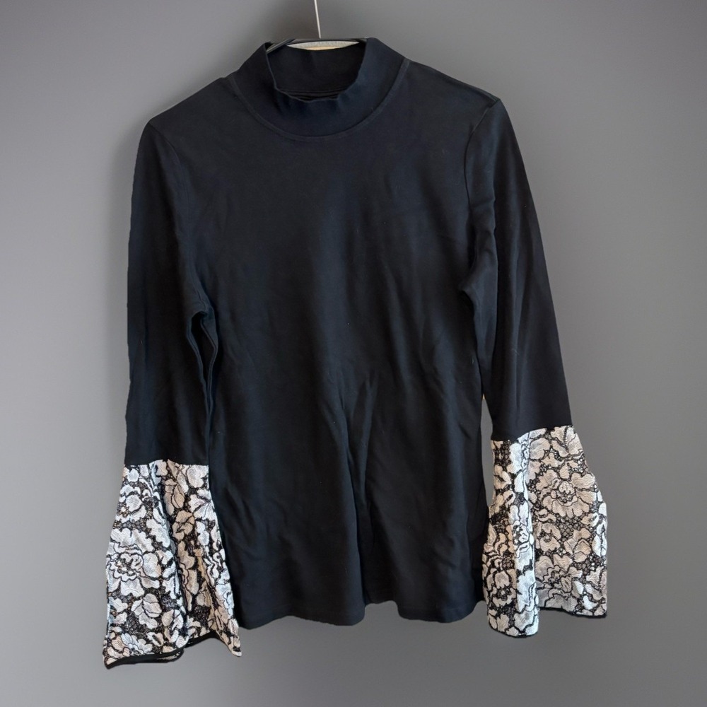 Berek Women's Black, Long Sleeve Flare, Blouse, Top, Medium
